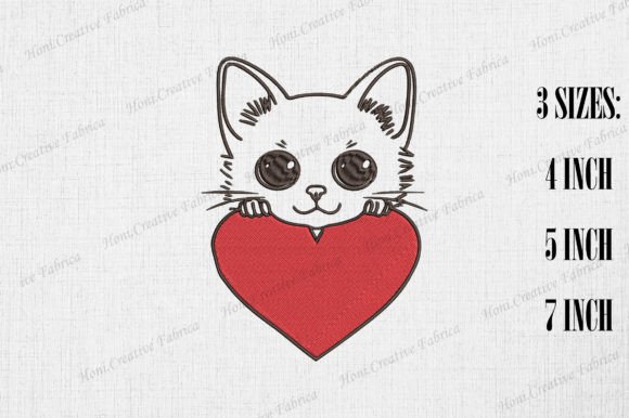 Cute Burmese Cat with Heart Valentine