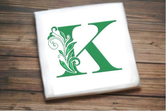 Elegant Floral Alphabet Letter K