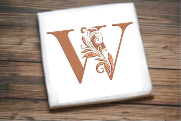 Elegant Floral Alphabet Letter W