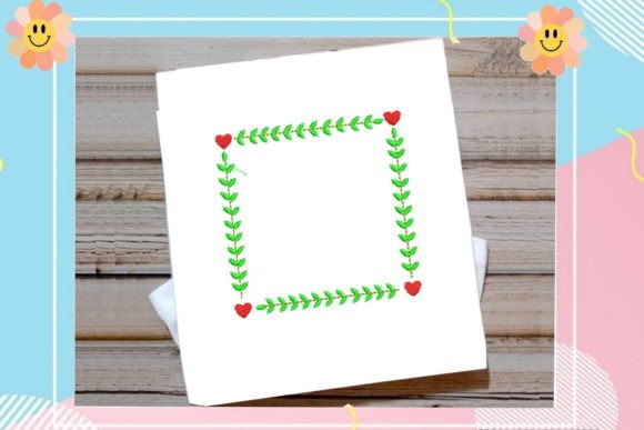Floral Border Frame with Heart