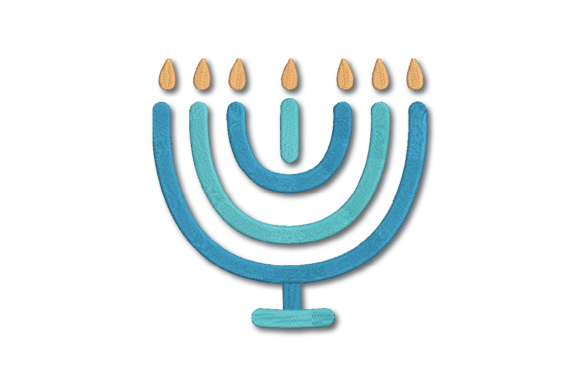 Hanukkah Candles for Holiday Embroidery