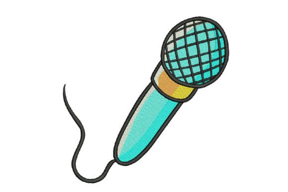 Microphone Embroidery Design
