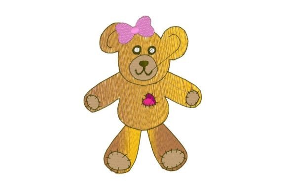 Sweet Teddy Girl Applique